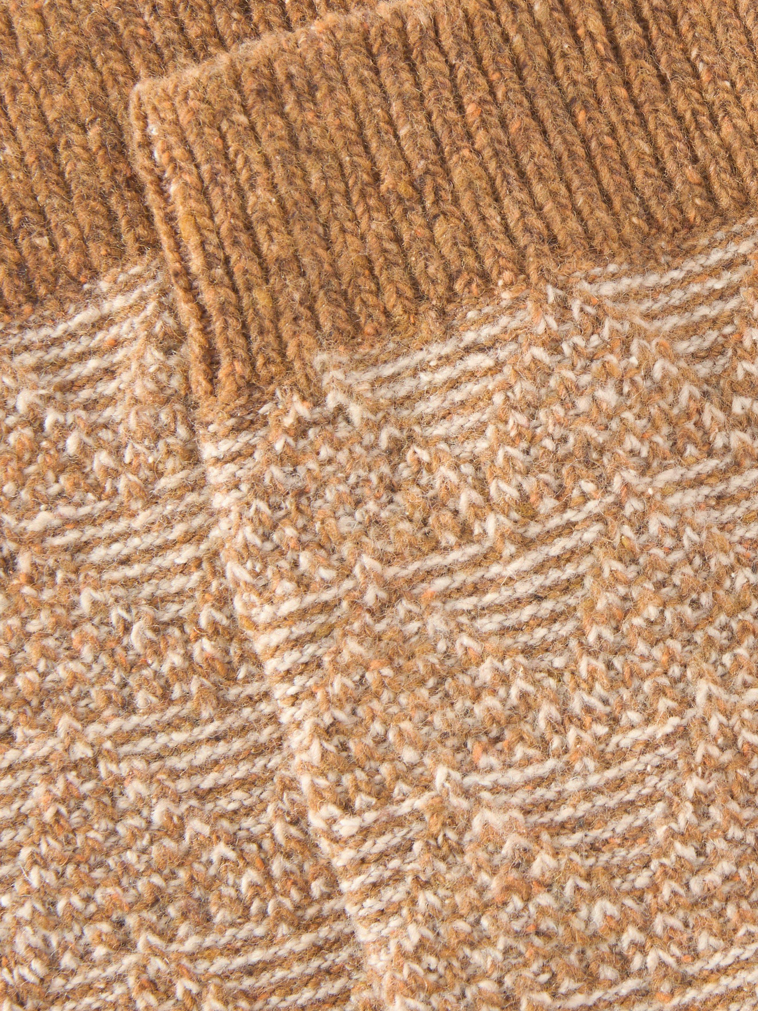Product image 2 of 2, which shows John Lewis Geometric Wool Silk Blend Ankle Socks, Orange