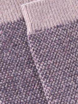 John Lewis Textured Wool Silk Blend Ankle Socks - view 2, Purple
