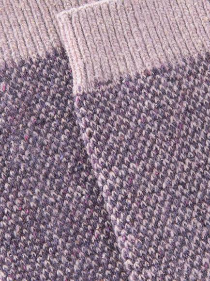 John Lewis Textured Wool Silk Blend Ankle Socks - view 2, Purple