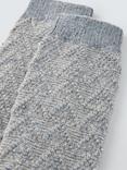 John Lewis Geometric Wool Silk Blend Knee High Socks