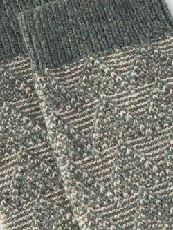 John Lewis Geometric Wool Silk Blend Knee High Socks - view 2, Green/Multi