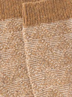 John Lewis Geometric Wool Silk Blend Knee High Socks - view 2, Orange