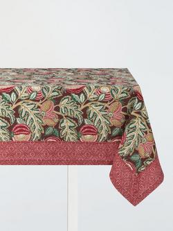 John Lewis x Sanderson Cantaloupe Cotton Linen Blend Tablecloth, 250 x 160cm, Multi, 