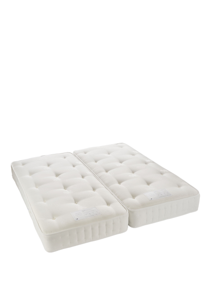 John Lewis Waitrose Wool 1200 Pocket Spring Zip Link Mattress, Firm Tension, King Size, White