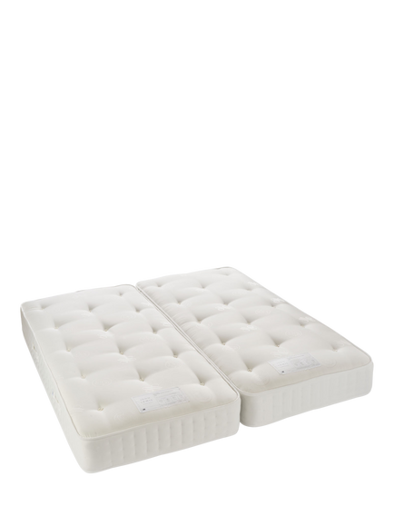 John Lewis Waitrose Wool 1600 Pocket Spring Zip Link Mattress, Medium Firm Tension, Super King Size, White