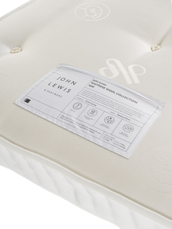 John Lewis Waitrose Wool 1600 Pocket Spring Mattress, Medium Firm Tension, Single - view 2, White