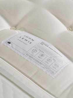 John Lewis Waitrose Wool 1800 Pillowtop Pocket Spring Mattress, Medium Tension, Double - view 2, White