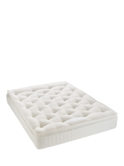 John Lewis Waitrose Wool 1800 Pillowtop Pocket Spring Mattress, Medium Tension, King Size, White
