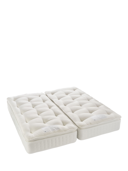 John Lewis Waitrose Wool 1800 Pillowtop Zip Link Pocket Spring Mattress, Medium Tension, King Size, White