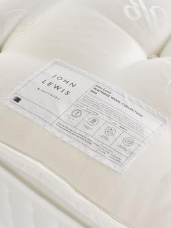 John Lewis Waitrose Wool 1800 Pillowtop Zip Link Pocket Spring Mattress, Medium Tension, King Size - view 2, White