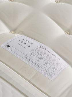 John Lewis Waitrose Wool 1800 Pillowtop Pocket Spring Mattress, Medium Tension, Super King Size - view 2, White