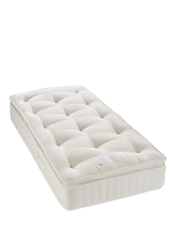 John Lewis Waitrose Wool 1800 Pocket Spring Pillowtop Mattress, Medium Tension, Single, White