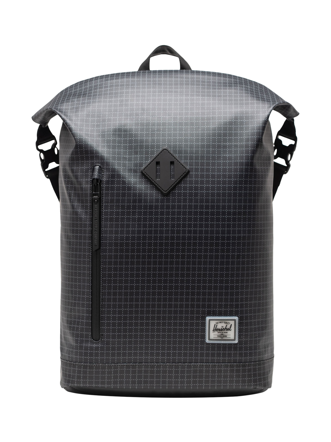 Herschel Supply Co. Weather Resistant Roll Top Backpack 23L, Grid-Black