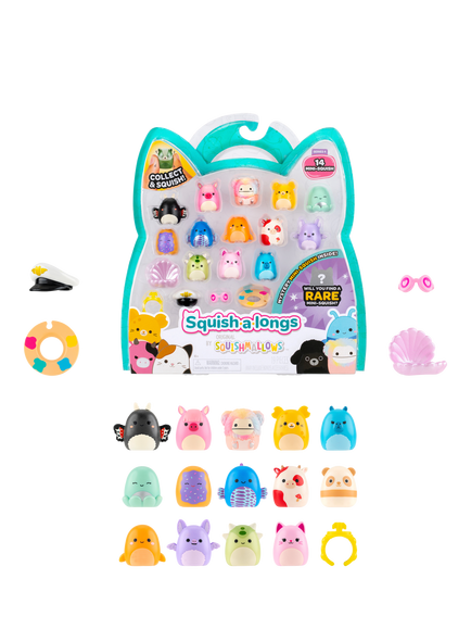 Squishmallows Squish-a-longs Mini-Squish, Style 1/Wave 4, Pack of 14, Multi