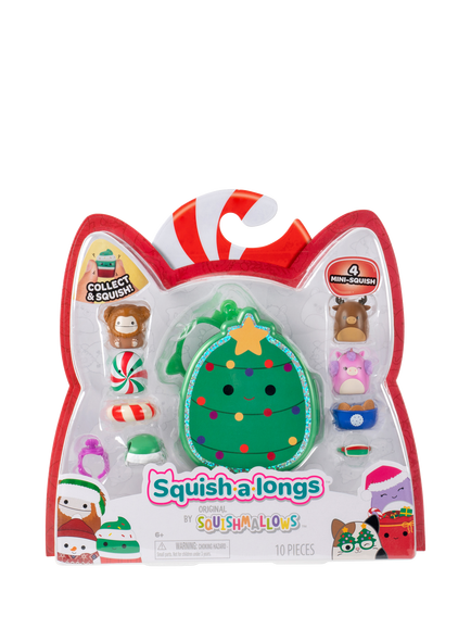 Squishmallows Seasonal Christmas 1 Squish-a-longs Clip-a-longs Mini Squish, Pack of 4, Multi