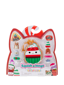 Squishmallows Seasonal Christmas 2 Squish-a-longs Clip-a-longs Mini Squish, Pack of 4, Multi