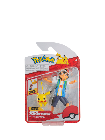 Pokémon Ash Ketchum Battle Feature Figure Set, Pack of 2, Multi