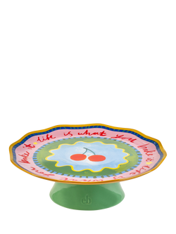 Eleanor Bowmer Electric Coast Stoneware Cake Stand, 27cm, Multi, Multi