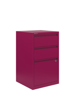 Bisley 3 Drawer Home Filer, Berry
