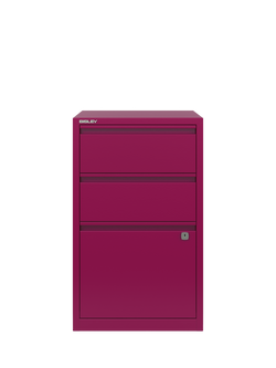Bisley 3 Drawer Home Filer - view 2, Berry