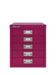 Bisley MultiDrawer 5 Drawer A4 Filing Cabinet, Berry