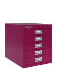 Bisley MultiDrawer 5 Drawer A4 Filing Cabinet, Berry