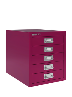Bisley MultiDrawer 5 Drawer A4 Filing Cabinet - view 2, Berry