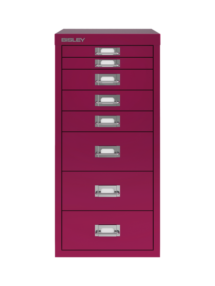 Bisley MultiDrawer 8 Drawer A4 Filing Cabinet, Berry
