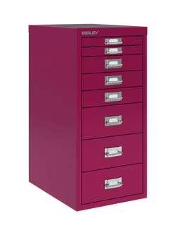 Bisley MultiDrawer 8 Drawer A4 Filing Cabinet - view 2, Berry