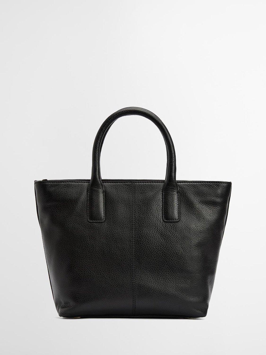 Product image 2 of 11, which shows Barbour Birch Leather Tote Bag, Black