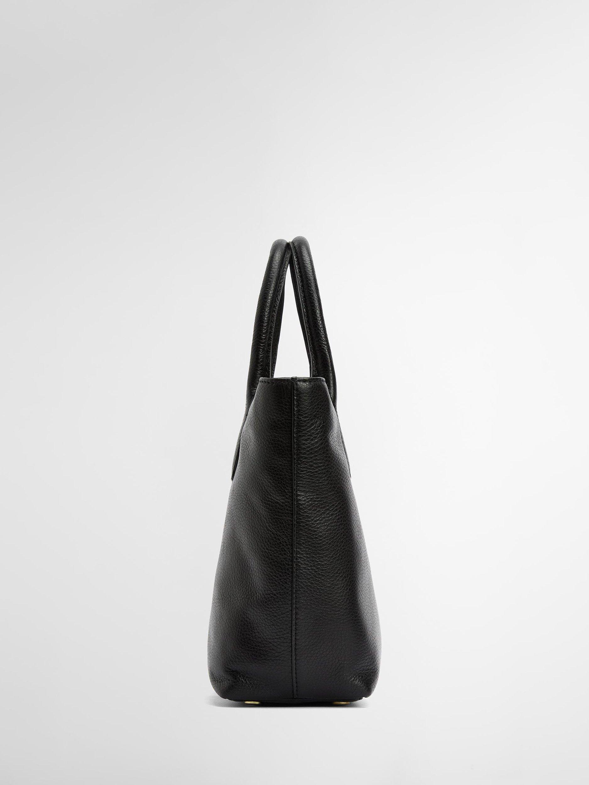 Product image 4 of 11, which shows Barbour Birch Leather Tote Bag, Black
