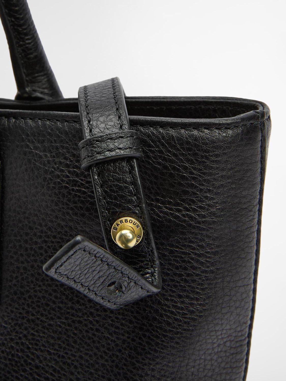 Product image 7 of 11, which shows Barbour Birch Leather Tote Bag, Black