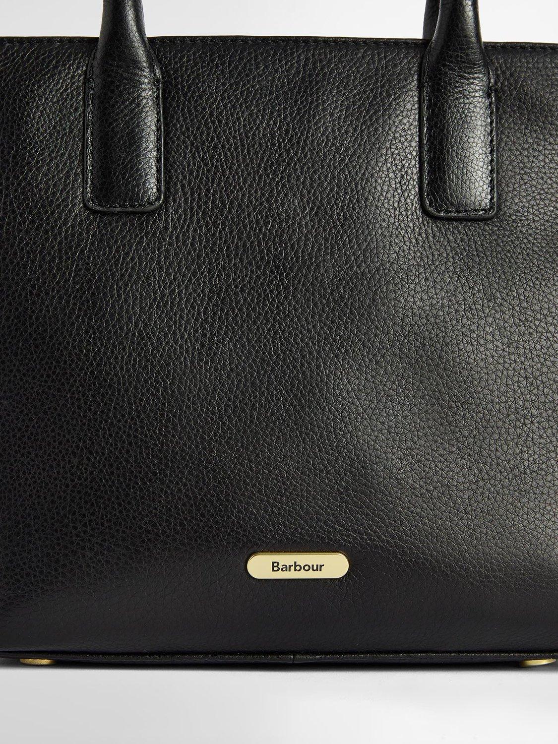 Product image 10 of 11, which shows Barbour Birch Leather Tote Bag, Black