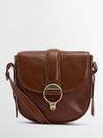 Barbour Elm Leather Crossbody Saddle Bag, Brown
