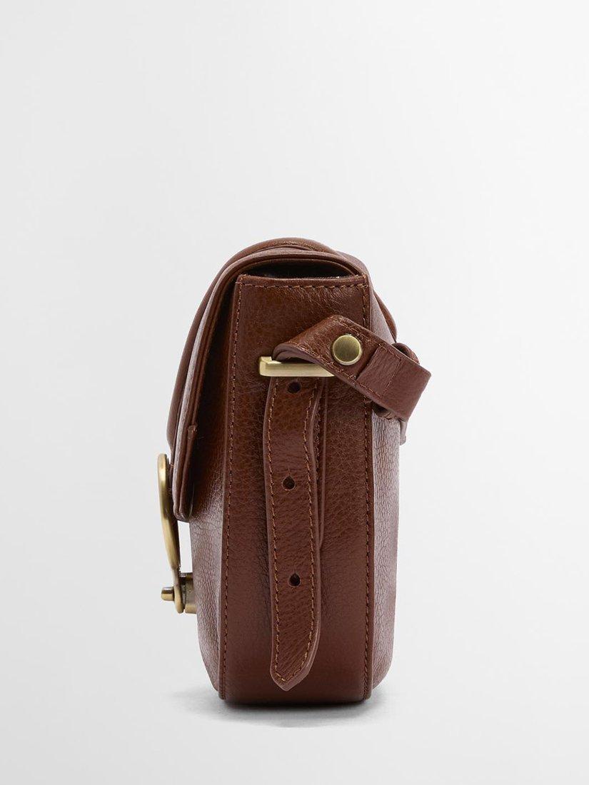 Product image 2 of 9, which shows Barbour Elm Leather Crossbody Saddle Bag, Brown