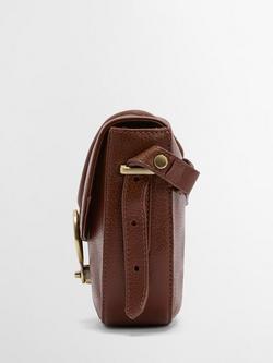 Barbour Elm Leather Crossbody Saddle Bag, Brown - view 2, Brown