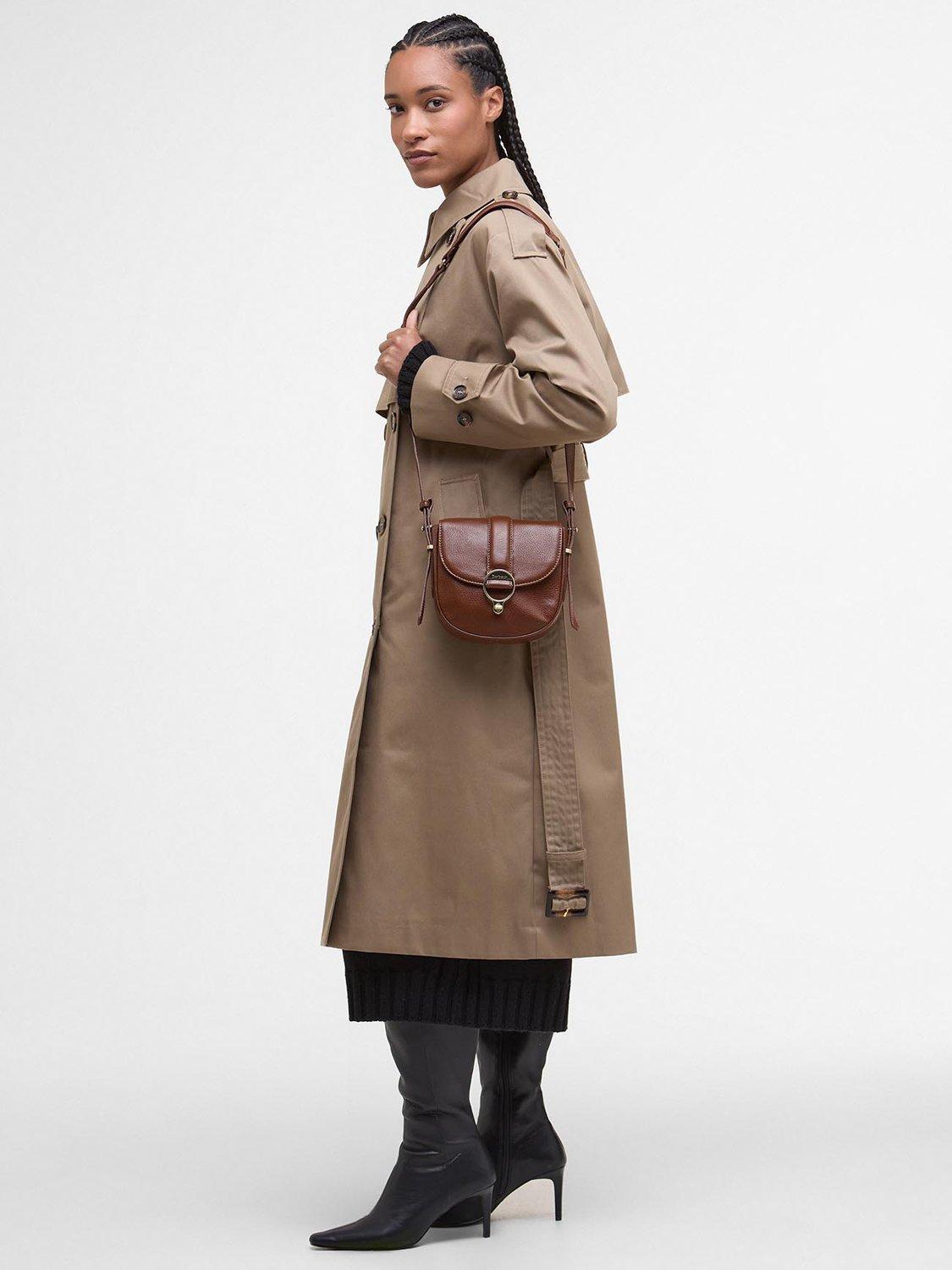 Product image 3 of 9, which shows Barbour Elm Leather Crossbody Saddle Bag, Brown