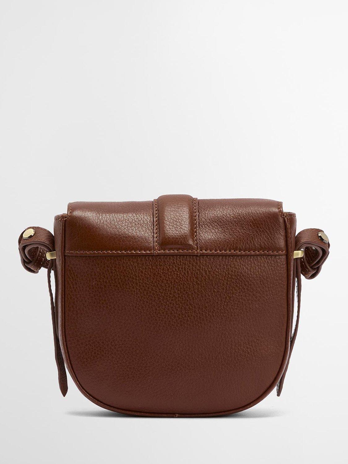 Product image 4 of 9, which shows Barbour Elm Leather Crossbody Saddle Bag, Brown