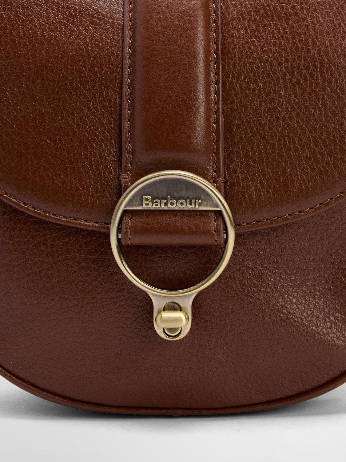 Product image 5 of 9, which shows Barbour Elm Leather Crossbody Saddle Bag, Brown