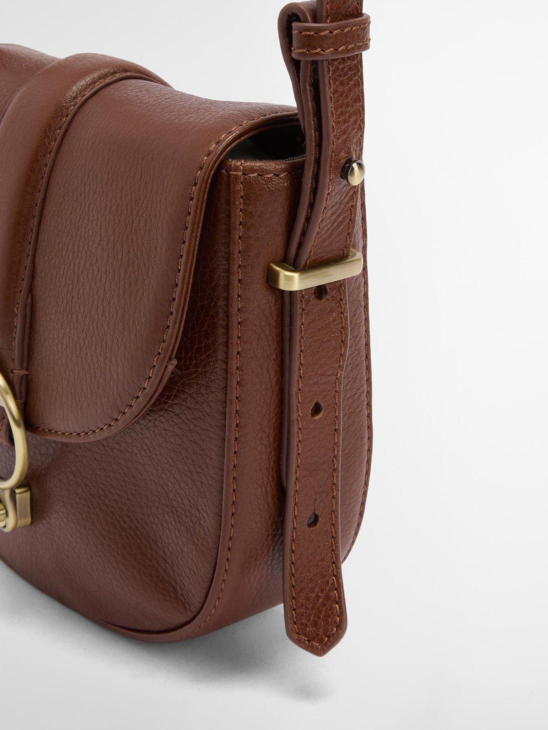 Product image 6 of 9, which shows Barbour Elm Leather Crossbody Saddle Bag, Brown
