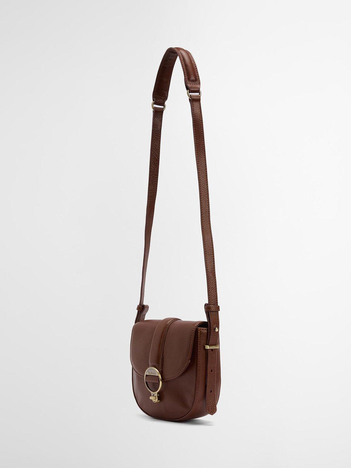 Product image 7 of 9, which shows Barbour Elm Leather Crossbody Saddle Bag, Brown