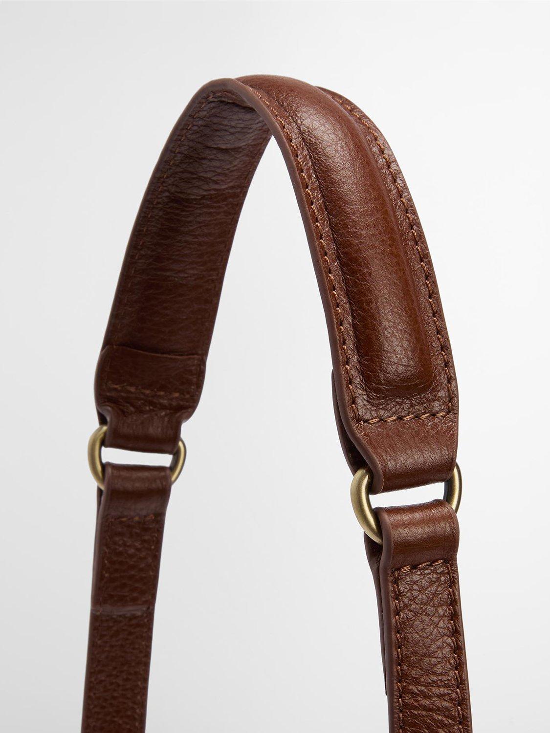 Product image 8 of 9, which shows Barbour Elm Leather Crossbody Saddle Bag, Brown