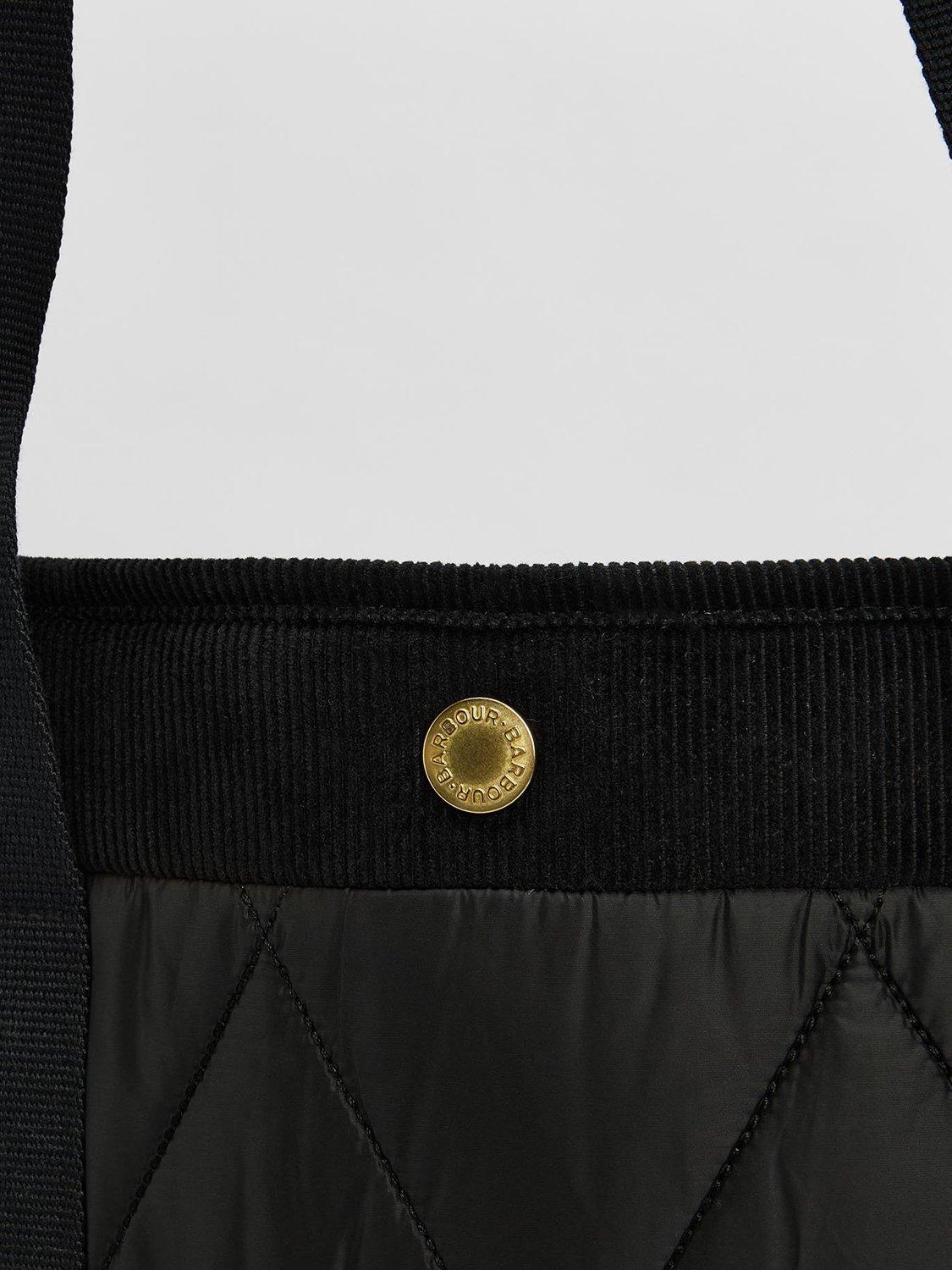 Product image 9 of 9, which shows Barbour Healy Diamond Quilted Tote Bag, Black