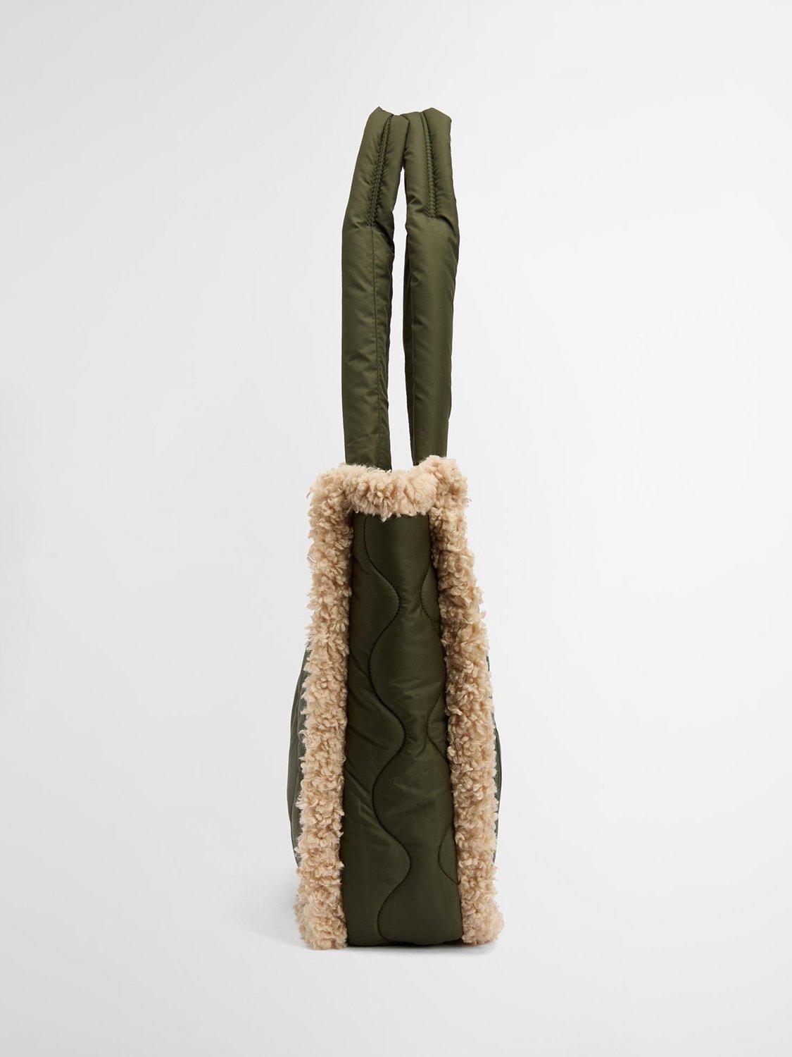 Product image 3 of 8, which shows Marnie Quilted Tote Bag, Olive