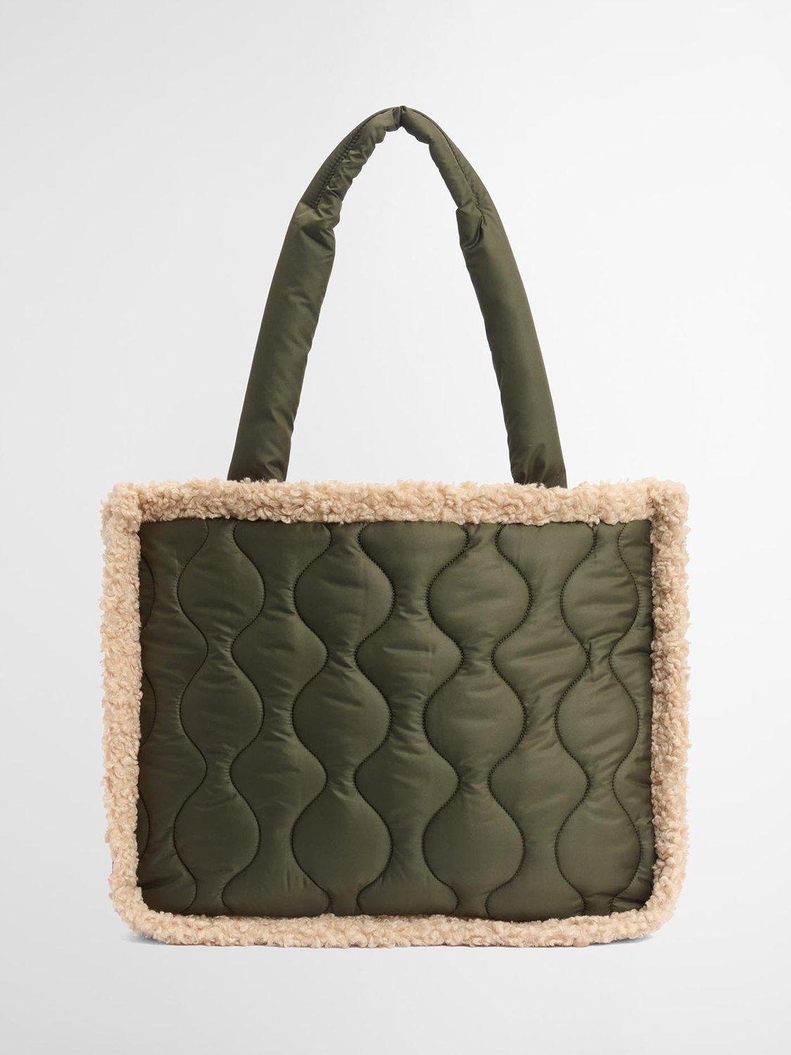 Product image 4 of 8, which shows Marnie Quilted Tote Bag, Olive