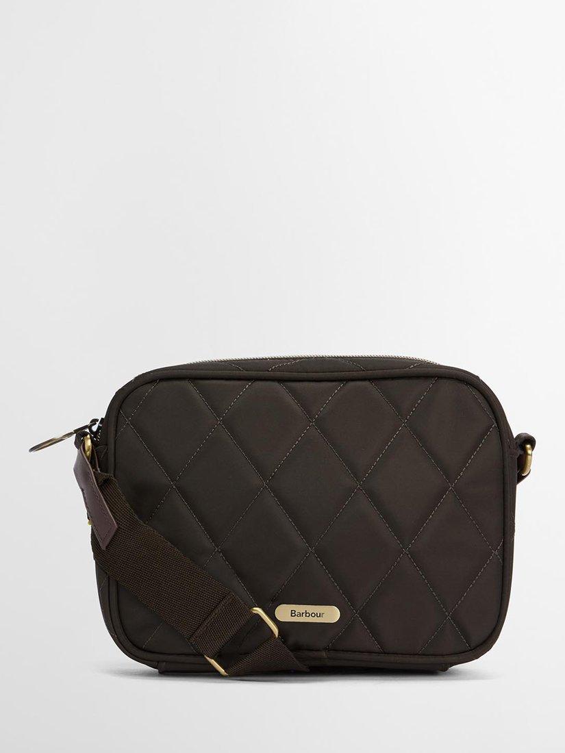 Product image 1 of 9, which shows Barbour Quilted Crossbody Bag, Dark Olive