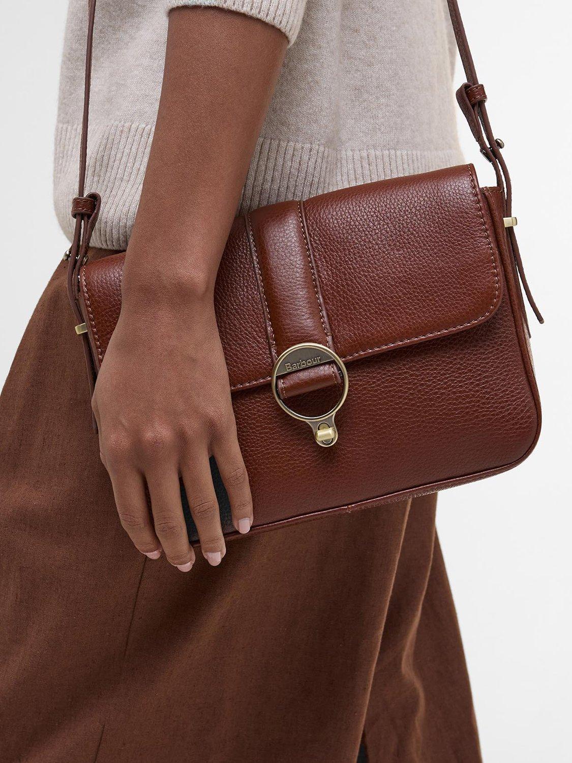 Product image 7 of 9, which shows Barbour Rosa Leather Crossbody Bag, Brown