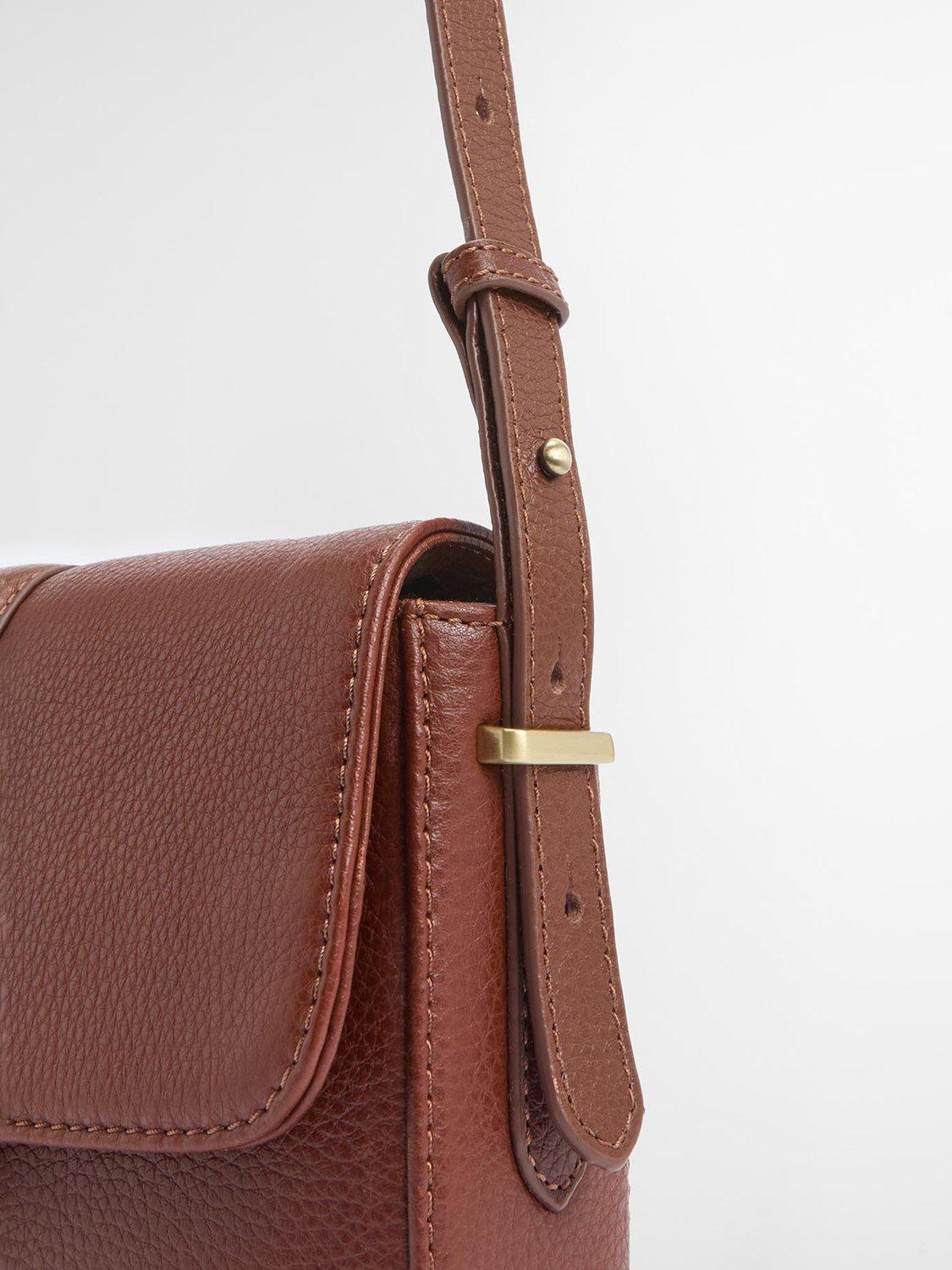 Product image 8 of 9, which shows Barbour Rosa Leather Crossbody Bag, Brown