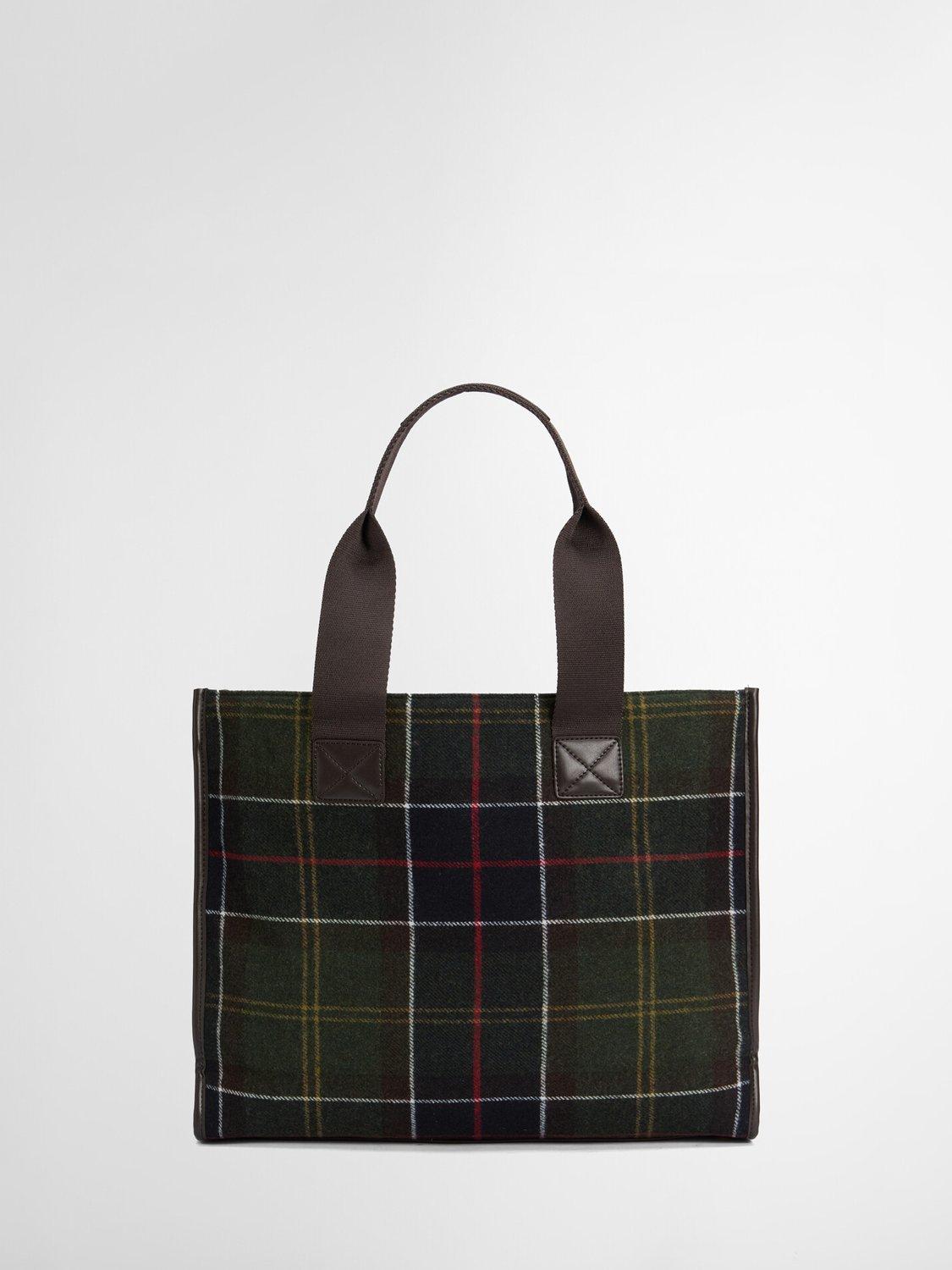 Product image 5 of 11, which shows Barbour Turnberry Tartan Tote Bag, Green/Multi