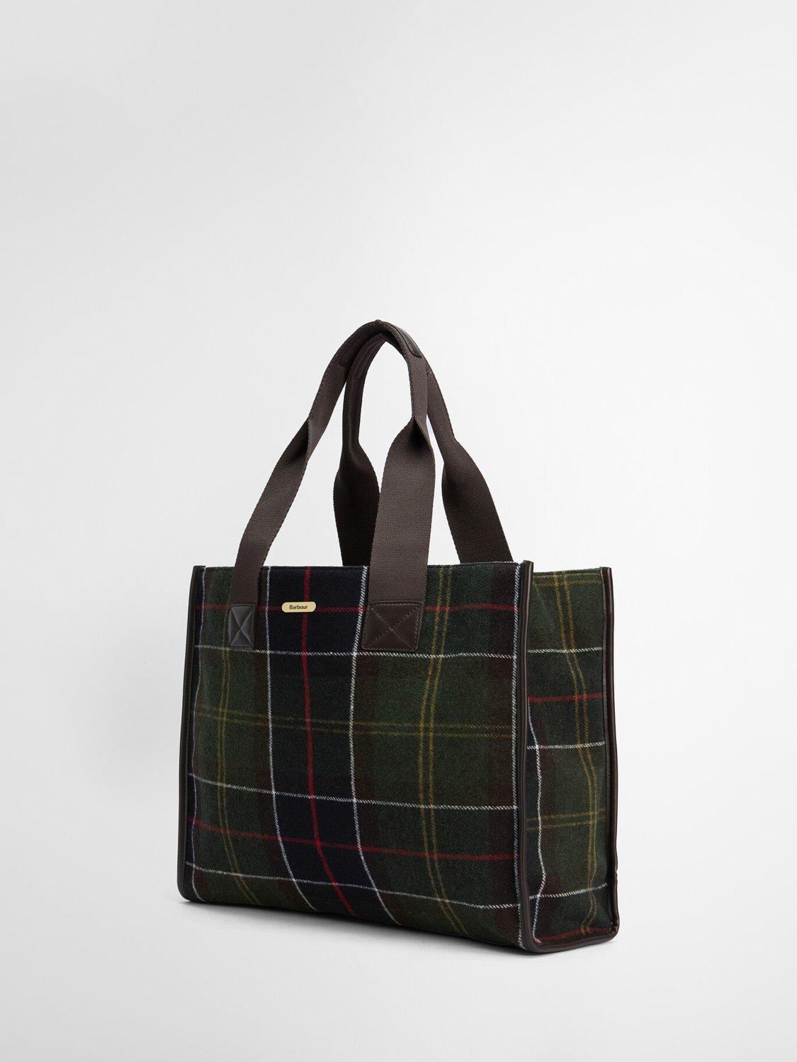 Product image 7 of 11, which shows Barbour Turnberry Tartan Tote Bag, Green/Multi